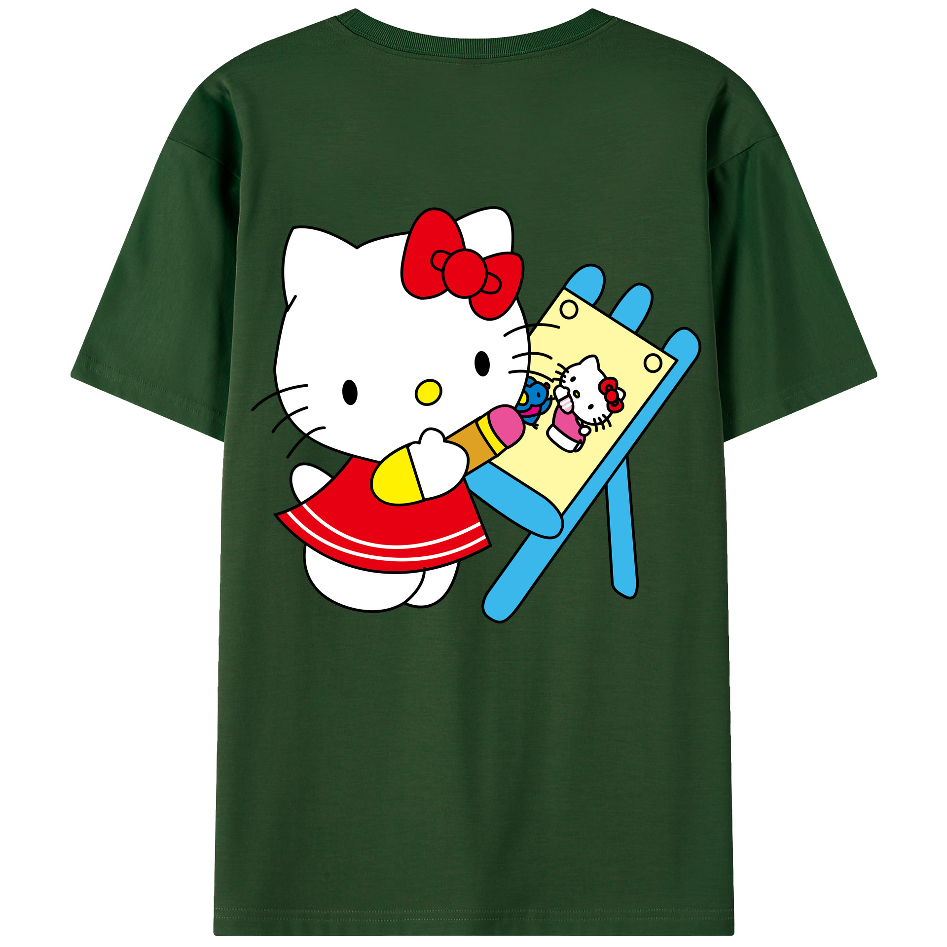 （画像用） Hello Kitty ハローキティ 綿100％半袖Tシャツ（背面プリント）